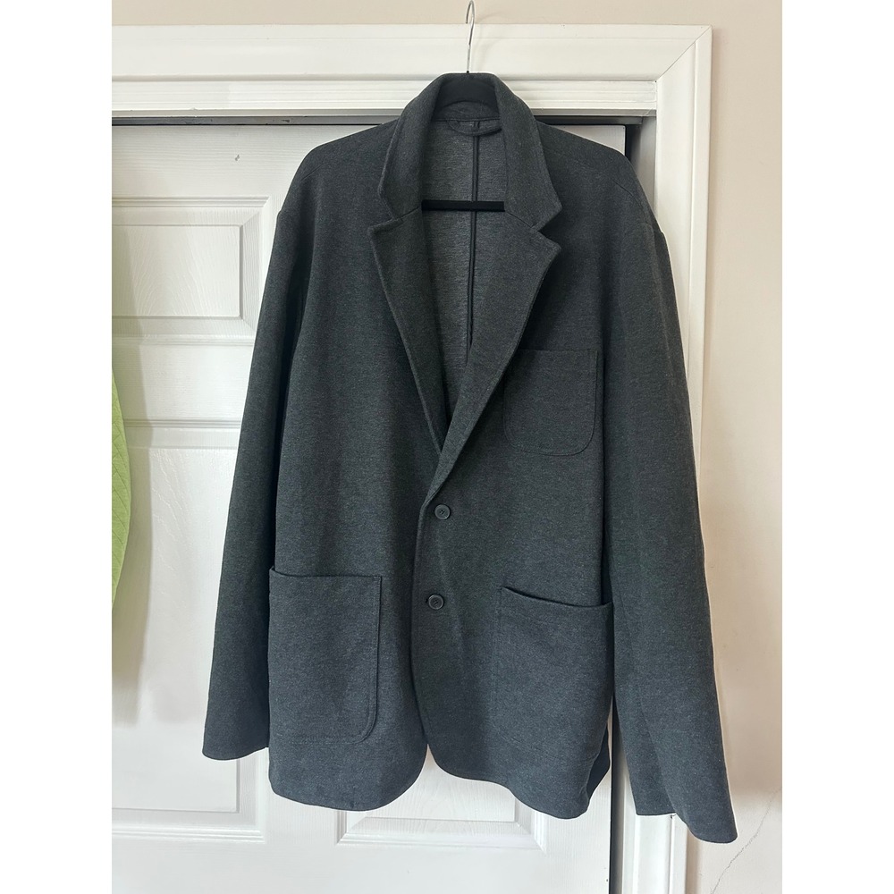 Goodfellow & Co Mens XXL Gray Knit Blazer Jacket Two Button Casual Sport Coat